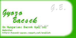 gyozo bacsek business card